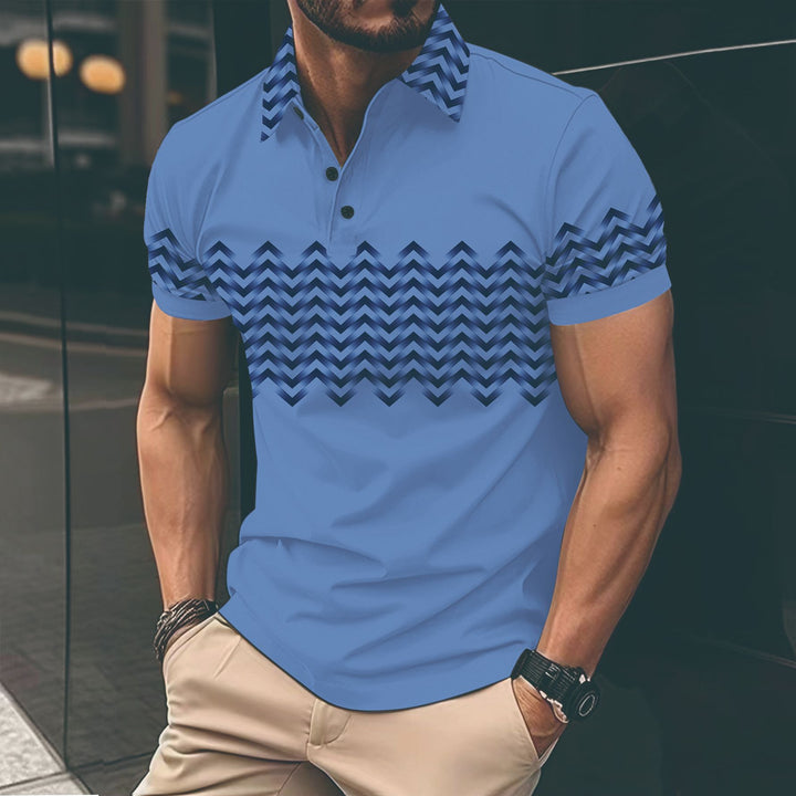 Herren Poloshirt mit modernen Musterdetails Echoarchiv