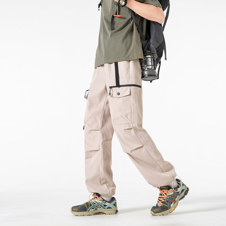 Herren Weite Utility-Cargohose mit Multifachtaschen, verstellbarem Saum und integriertem Gurt Echo Archiv