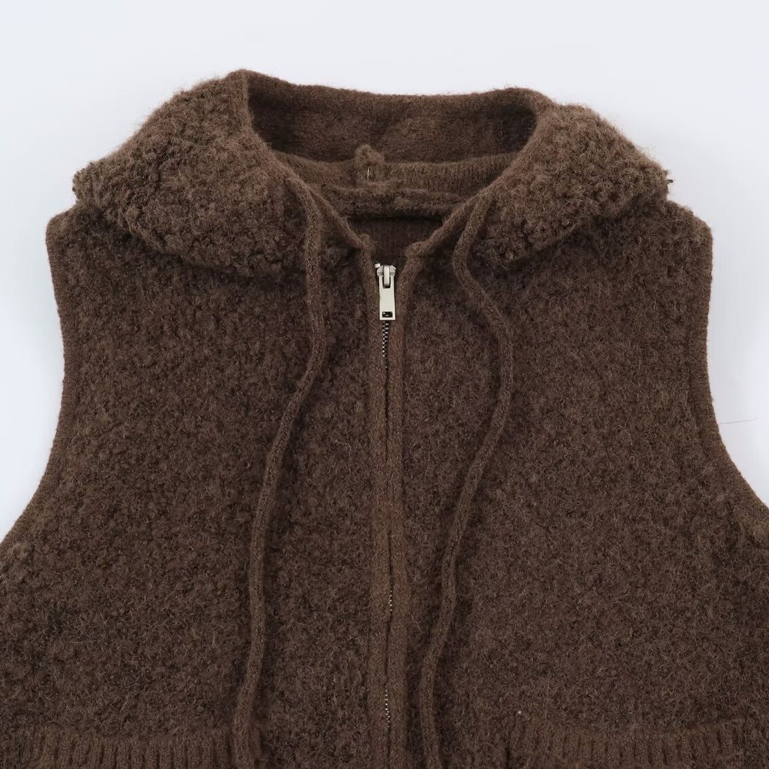 Damen Teddy-Fleece-Weste mit Kapuze, Reißverschluss und aufgesetzten Taschen Echoarchiv