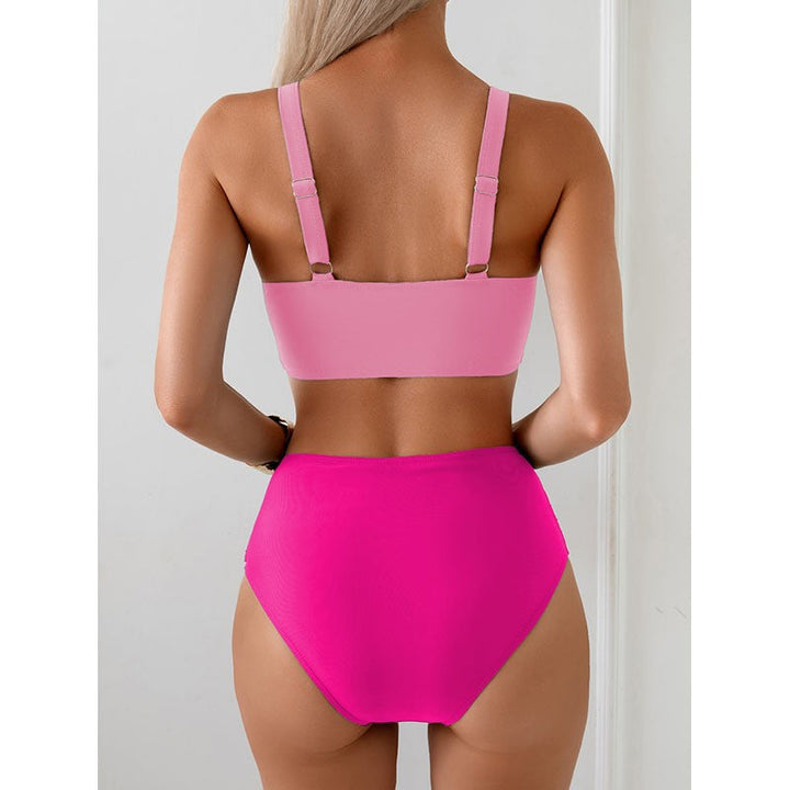 Damen Hochtailliertes Bikini-Set mit gerafftem Oberteil und verstärktem Bund Echoarchiv