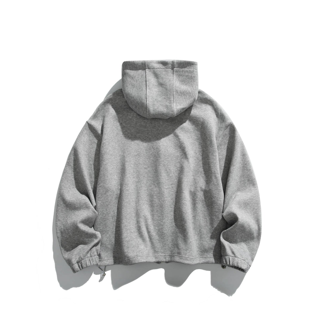 Unisex Leichte Zip-Hoodie-Jacke mit Reißverschlusstaschen und verstellbarem Saum Echoarchiv