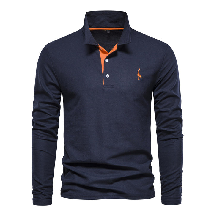 Herren Langarm Poloshirt mit modernem Kragen und atmungsaktiver Baumwollqualität Echoarchiv
