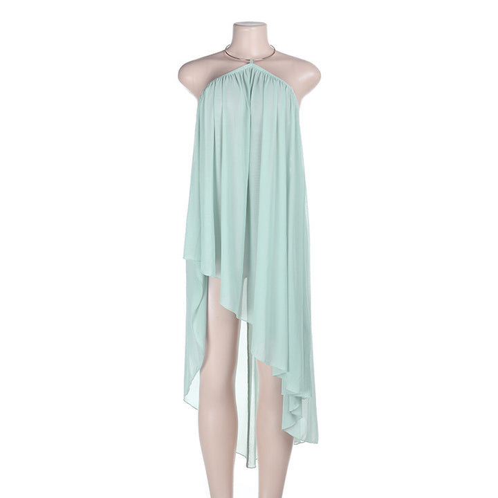 Damen asymmetrisches Strandkleid mit fließendem Schnitt und Rüschendetails Echo Archiv