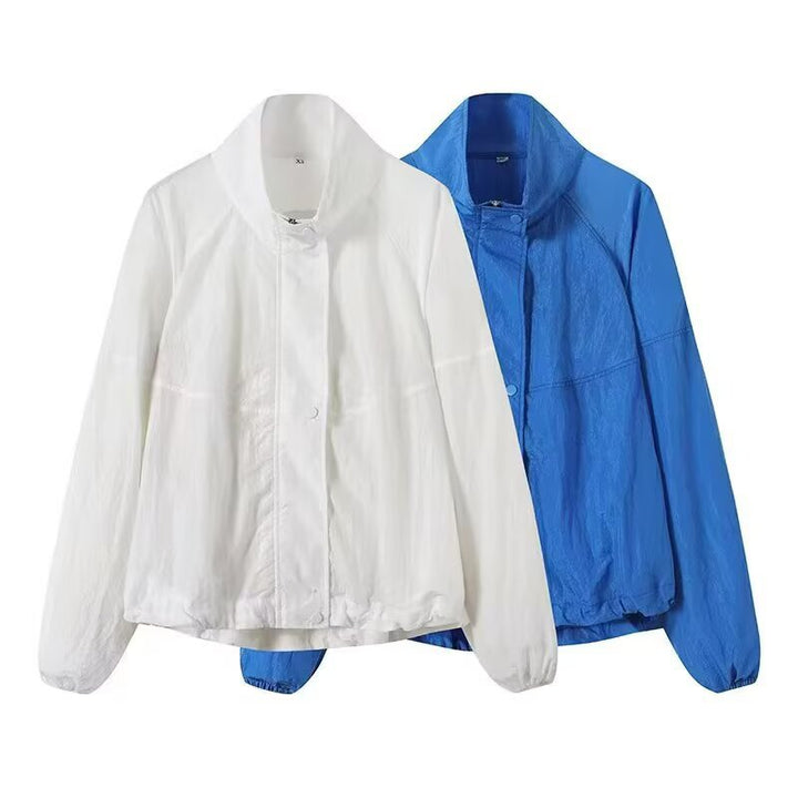 Damen Leichte Windjacke mit Stehkragen, Raglanärmeln und elastischem Saum Echo Archiv