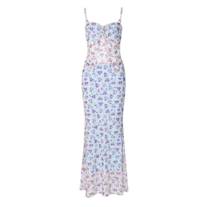 Damen Elegantes Maxikleid mit floralem Muster und raffiniertem Cut-Out Echo Archiv