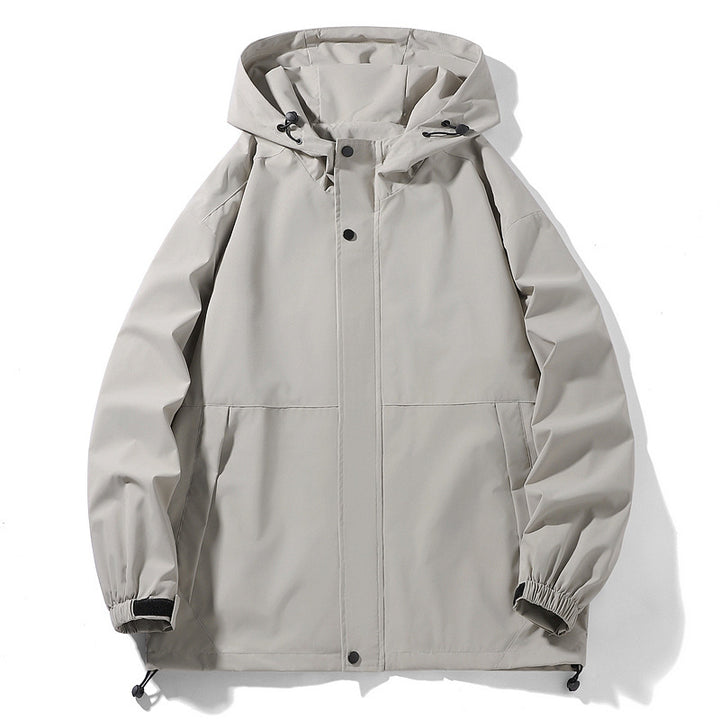Herren Wasserabweisende Übergangsjacke mit verstellbarer Kapuze und praktischen Taschen Echoarchiv