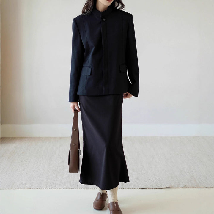 Damen Modische Kurzjacke mit Stehkragen Echoarchiv
