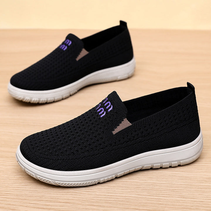 Damen nan nahtloser Strick-Slipper mit elastischem Einstieg und orthopädischer Memory-Fußbett-Stütze Echo Archiv
