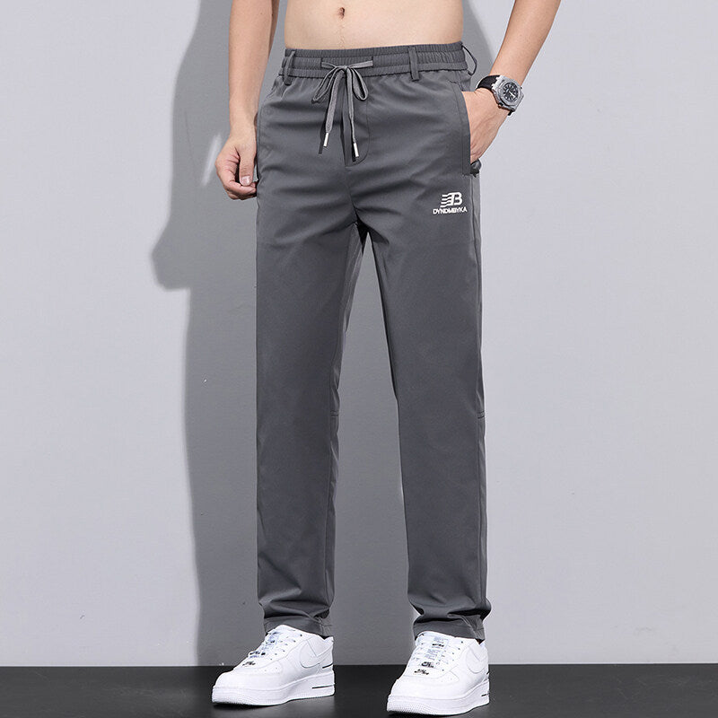 Herren Sportliche Freizeithose mit verstellbarem Kordelzug und seitlichen Reißverschlusstaschen Echoarchiv