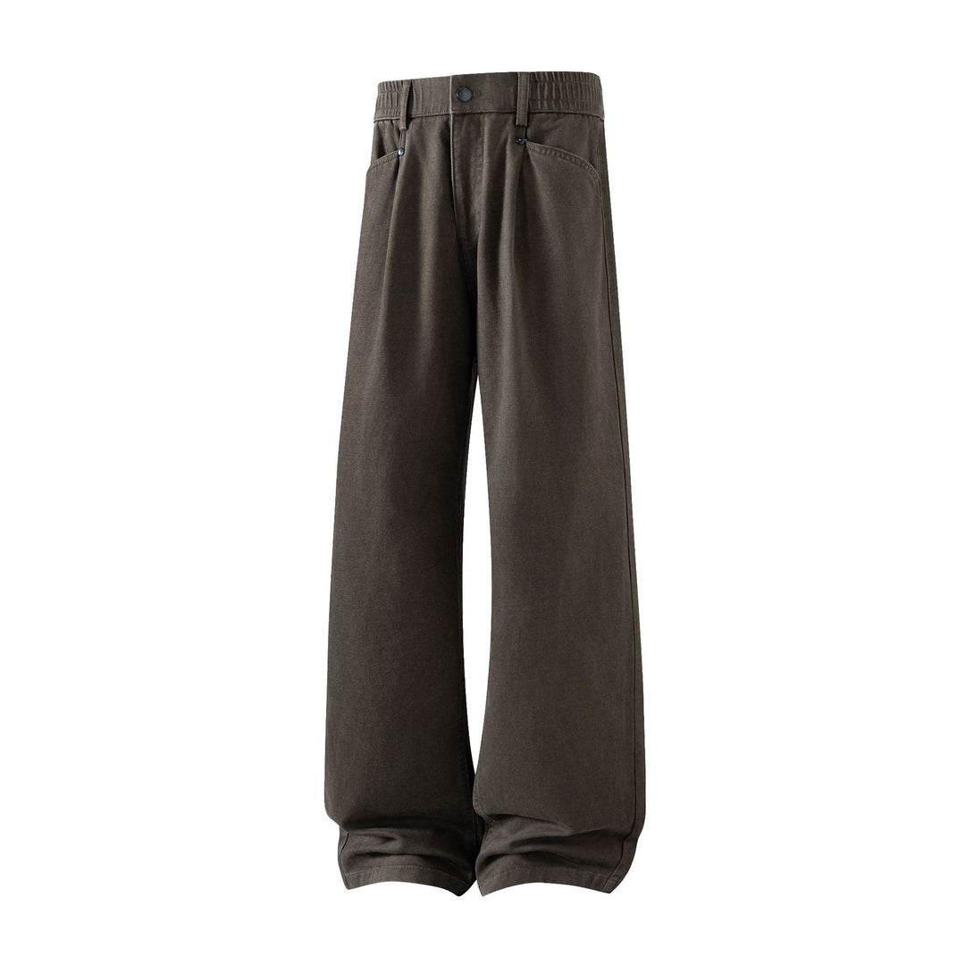 Herren weite Relax-Fit Stoffhose mit hohem Bund und geradem Bein Echo Archiv