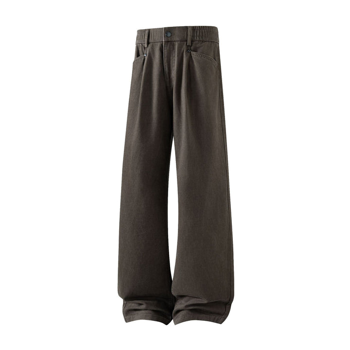 Herren weite Relax-Fit Stoffhose mit hohem Bund und geradem Bein Echo Archiv