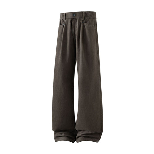Herren weite Relax-Fit Stoffhose mit hohem Bund und geradem Bein Echo Archiv