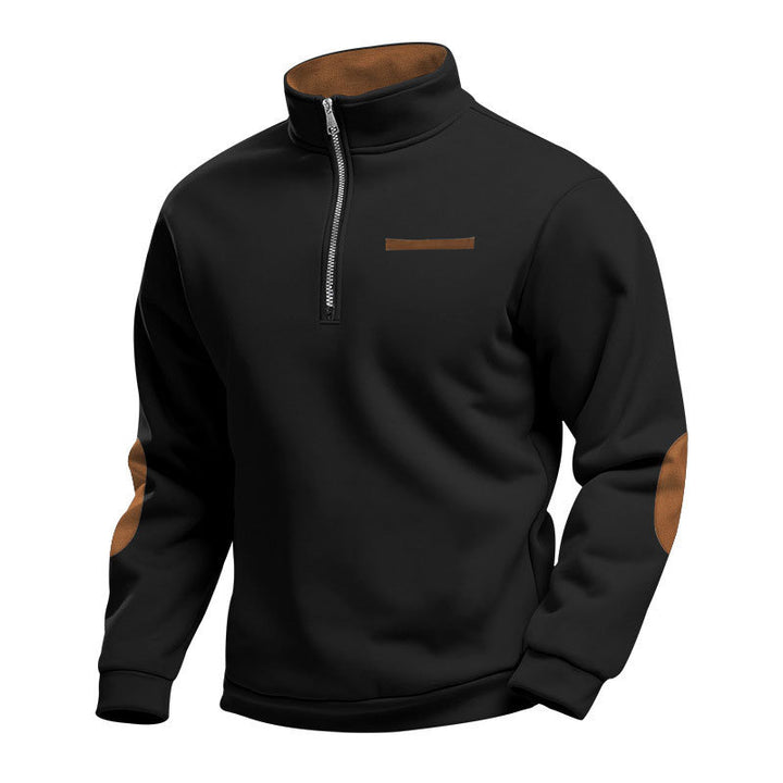 Herren Hochwertiges Sweatshirt mit Stehkragen und Reißverschluss Echoarchiv