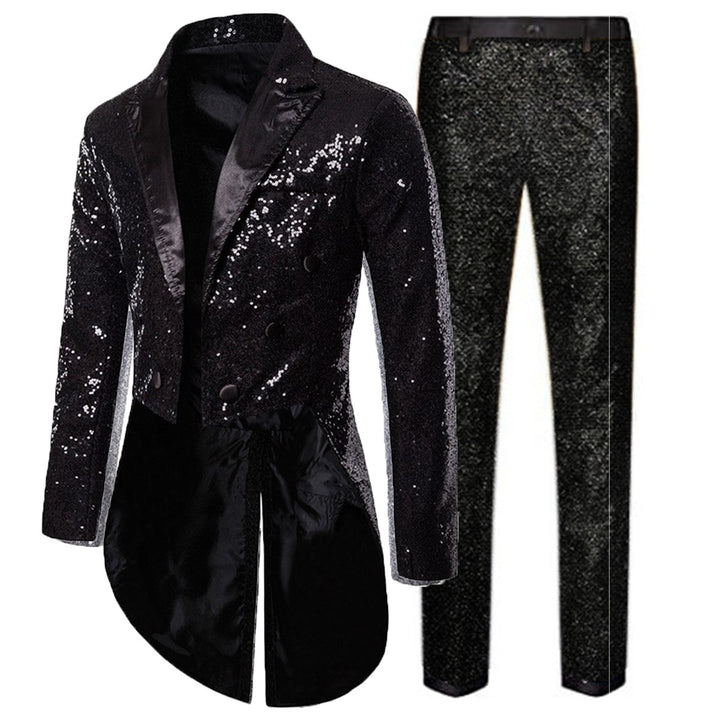 Herren Glitzerndes Paillettenanzug-Set Echoarchiv
