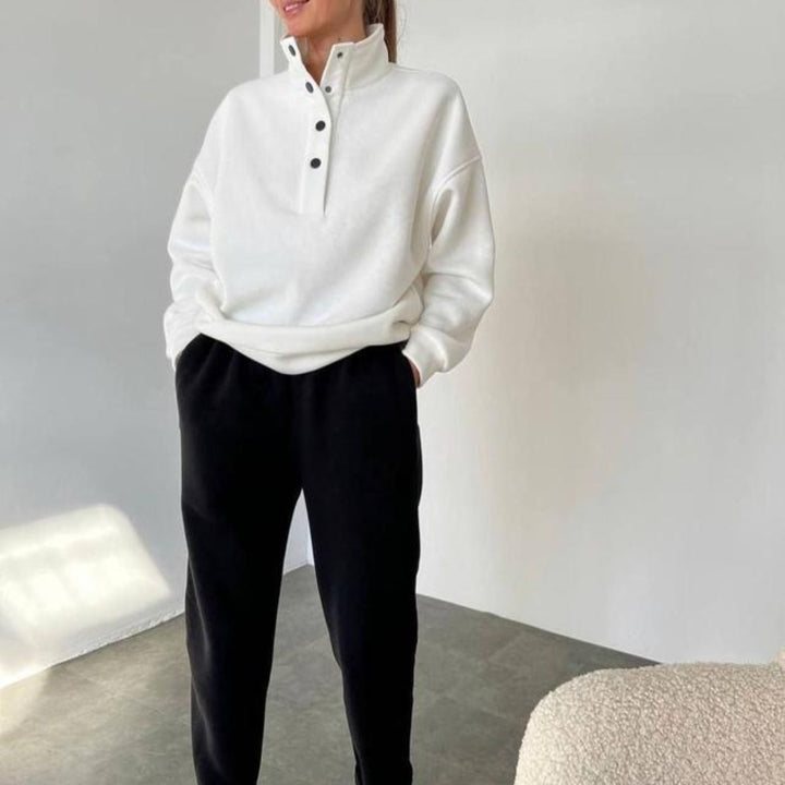 Damen nan kuscheliges Oversize Fleece-Set mit Stehkragen und Jogger Echo Archiv