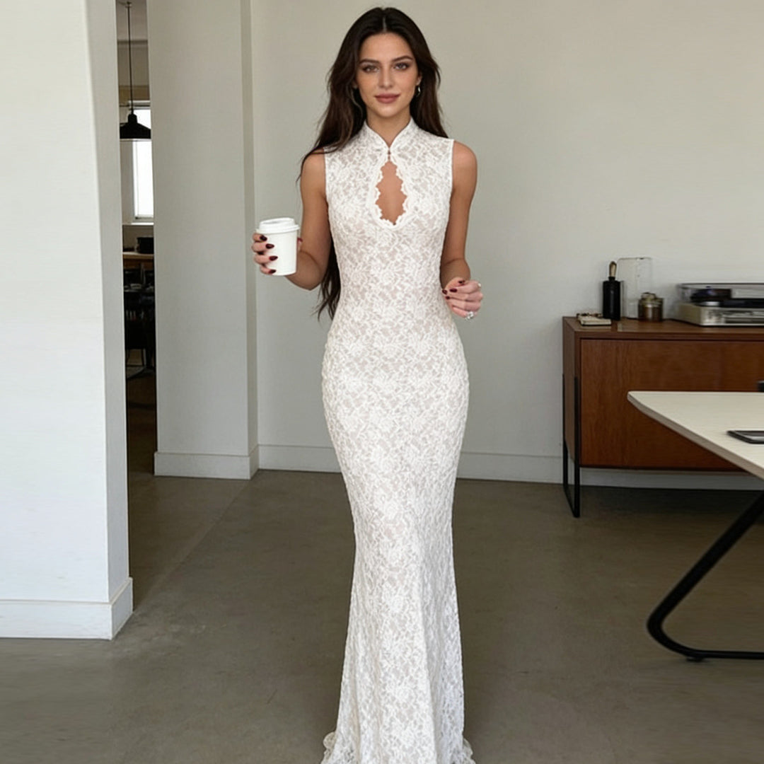 Damen Abendkleid mit Spitzenapplikation Echo Archiv