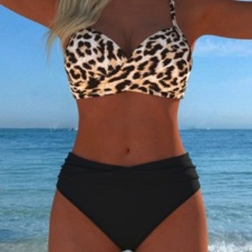 Damen Bikini-Set mit gepolstertem Oberteil und hohem Taillenschnitt Echo Archiv