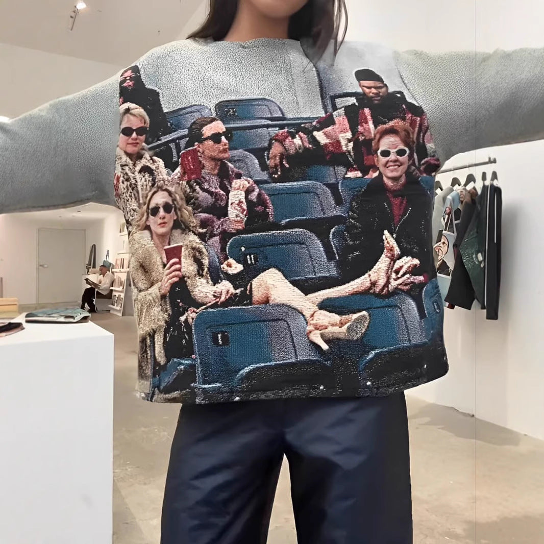 Damen Modischer Sweatshirt mit einzigartigem Artwork – Mavelle