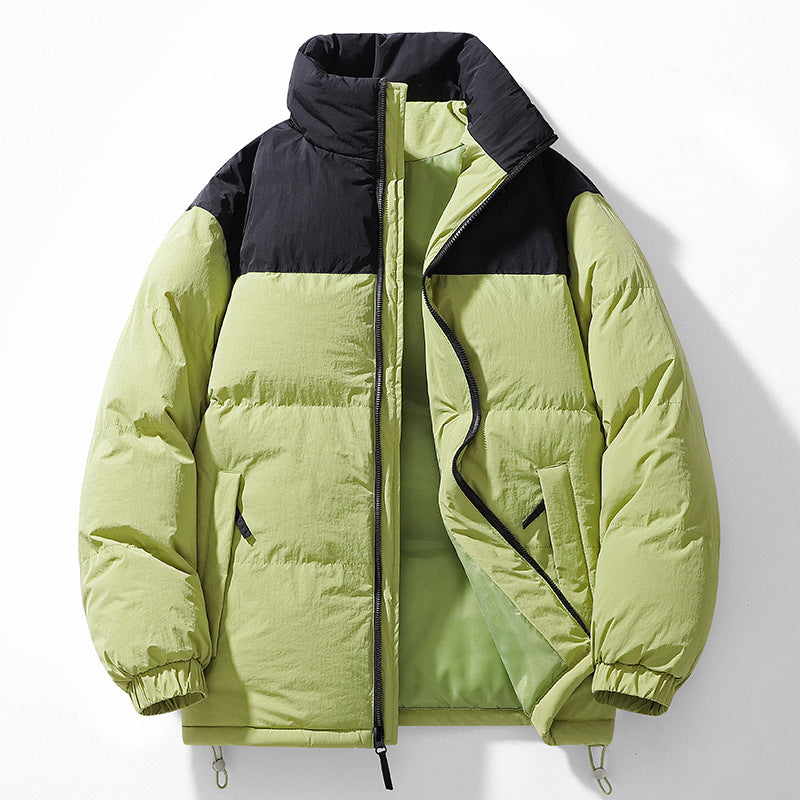 Herren gesteppte Thermojacke mit hohem Stehkragen, zwei-Wege-Reißverschluss und Kordelzugsaum – Marzano