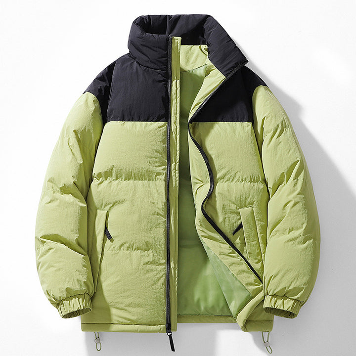Herren gesteppte Thermojacke mit hohem Stehkragen, zwei-Wege-Reißverschluss und Kordelzugsaum – Marzano
