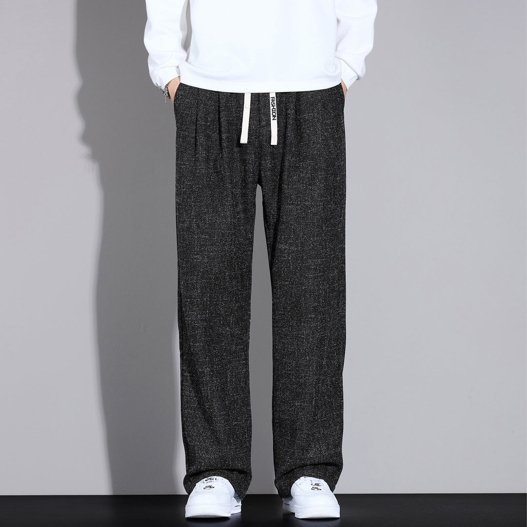 Herren Weite Leichte Stoffhose mit Bundfalten, Kordelzug und seitlichem Designstreifen Echo Archiv