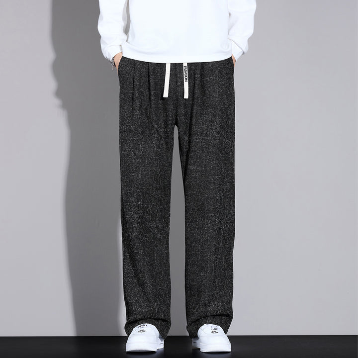 Herren Weite Leichte Stoffhose mit Bundfalten, Kordelzug und seitlichem Designstreifen Echo Archiv