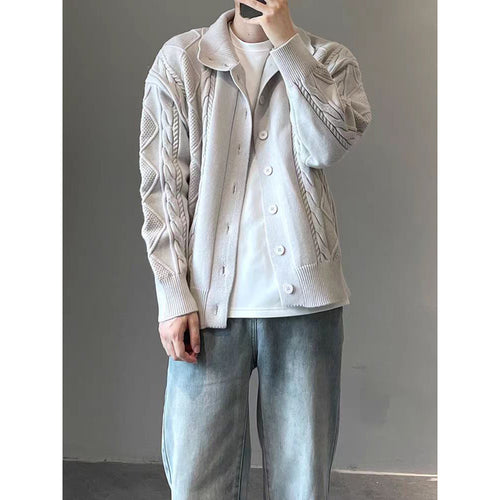 Herren Grobstrickjacke mit Kabelmuster Echoarchiv