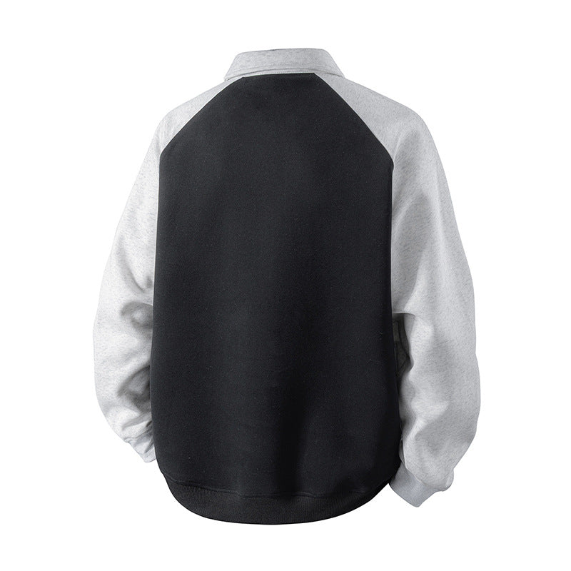 Herren Sportlicher Sweatshirt mit Stehkragen und Reißverschluss Echoarchiv