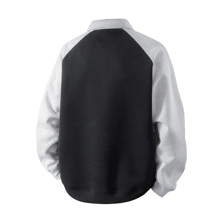 Herren Sportlicher Sweatshirt mit Stehkragen und Reißverschluss Echoarchiv