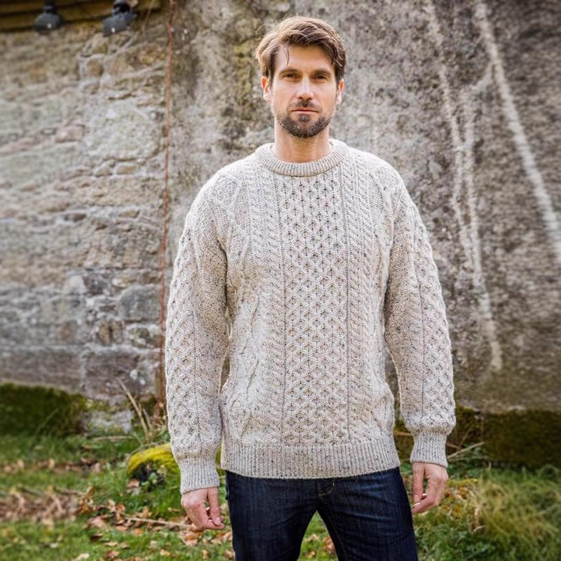 Herren Modischer Strickpullover mit Zopfmuster – Norvane