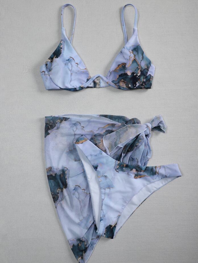 Damen Triangel-Bikini-Set mit Übergroßem Wickelrock Echo Archiv