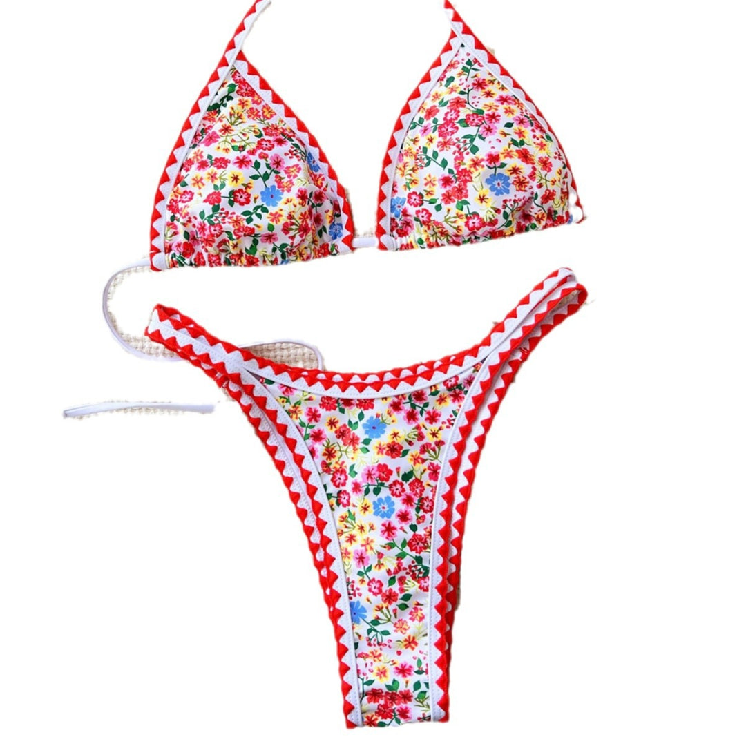 Damen Triangel-Bikini mit floralen Mustern und verspielten Details Echo Archiv