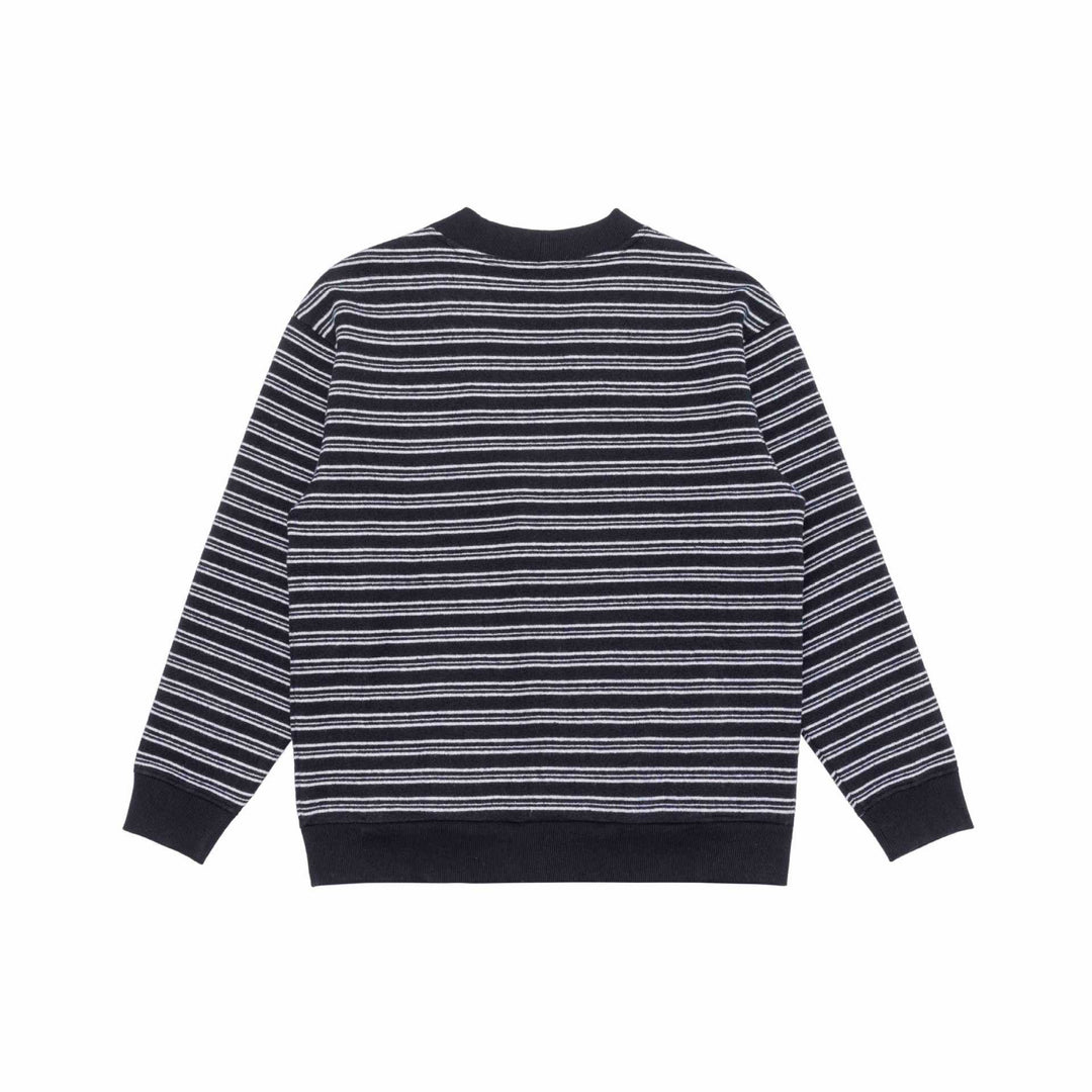 Herren Gestreifte Knopfcardigan mit V‑Ausschnitt, Eingrifftaschen und Rippenbündchen Echoarchiv