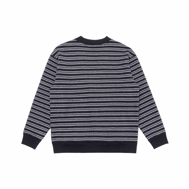 Herren Gestreifte Knopfcardigan mit V‑Ausschnitt, Eingrifftaschen und Rippenbündchen Echoarchiv