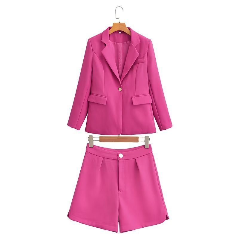 Damen Tailliertes Blazer- und Shorts-Set mit Korsagen-Croptop Echo Archiv