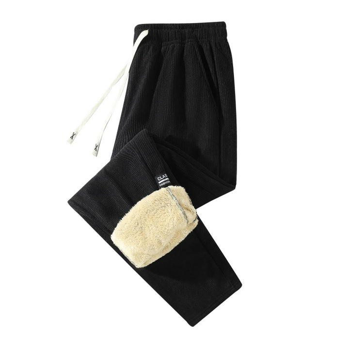Damen Gefütterte Cord-Jogginghose mit Teddyfutter, Kordelzugbund & Seitentaschen Echoarchiv