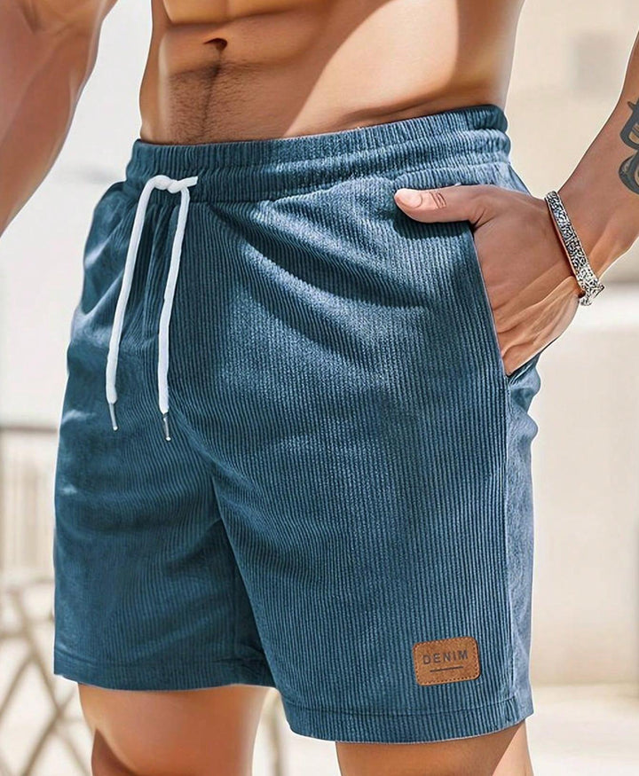 Herren lässige Denim-Shorts mit elastischem Bund und Seitentaschen Echoarchiv