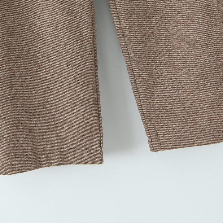 Damen Hochtaillierte weite Wolloptik-Hose mit geradem Bein Echo Archiv