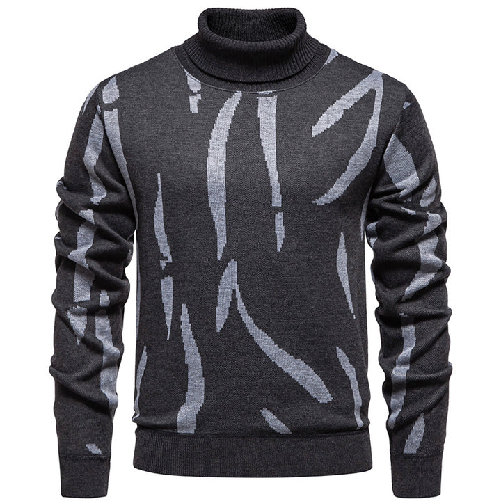 Herren modischer Pullover mit Stehkragen und einzigartigem Muster Echoarchiv