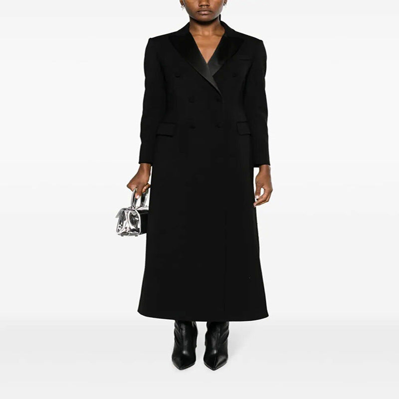 Damen Maxiblazer-Mantel im Smokingschnitt mit schmaler Silhouette Echoarchiv