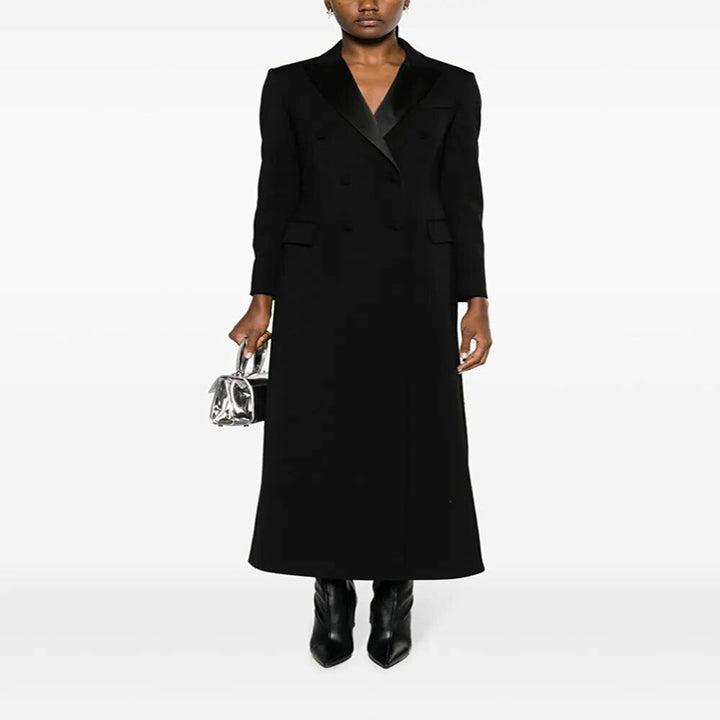 Damen Maxiblazer-Mantel im Smokingschnitt mit schmaler Silhouette Echoarchiv