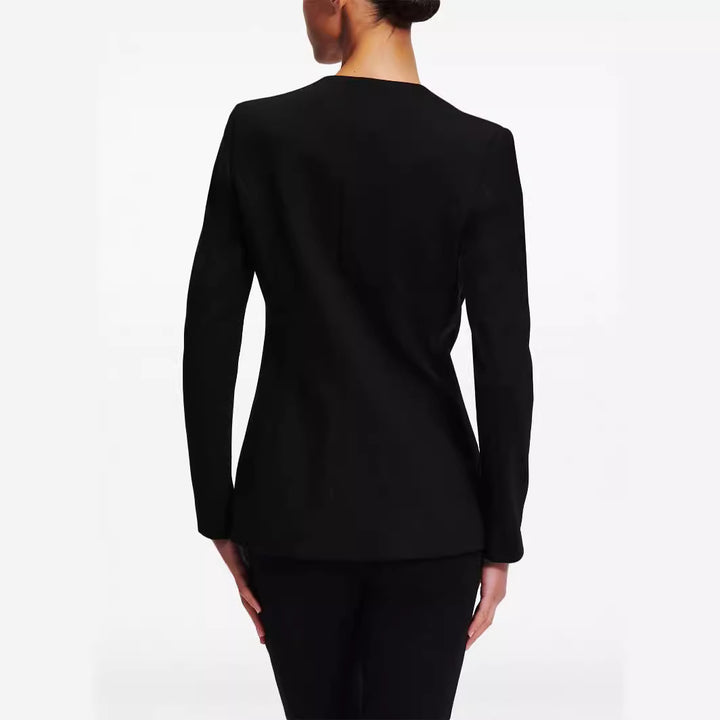 Damen Cape-Ärmel Tailoring-Blazer mit taillierter Silhouette und ausgestellter Hose mit Beinschlitz Echoarchiv