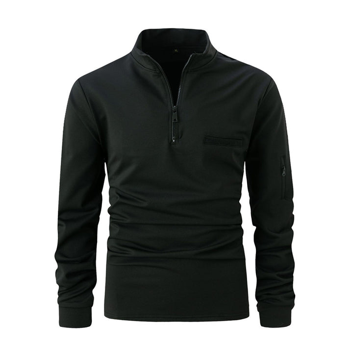 Herren sportlicher Pullover mit Halb-Reißverschluss und praktischen Taschen Echoarchiv