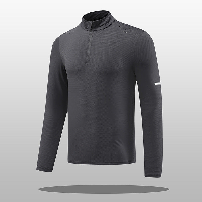 Herren Funktions-Langarmshirt mit Reißverschluss und atmungsaktivem Material Echoarchiv