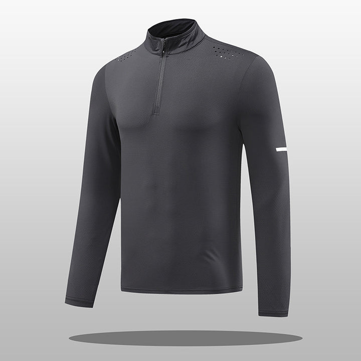 Herren Funktions-Langarmshirt mit Reißverschluss und atmungsaktivem Material Echoarchiv