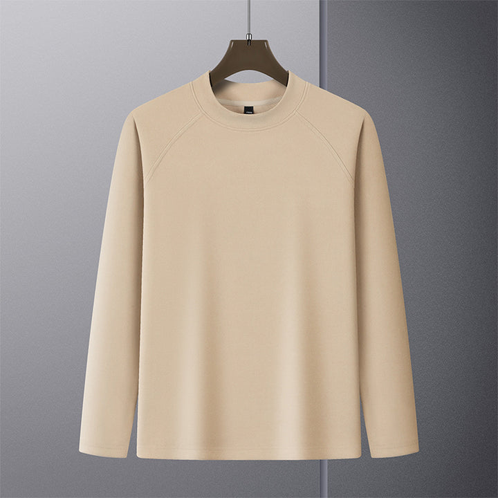 Herren Premium-Mockneck-Pullover aus feinem Woll-Mix mit Raglanärmeln Echo Archiv