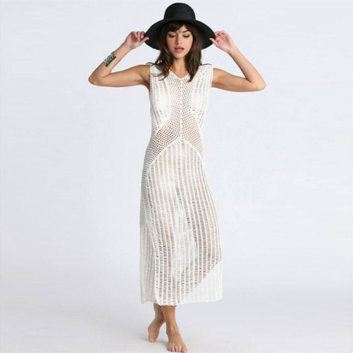 Damen elegantes Netzkleid mit asymmetrischem Schnitt Echo Archiv