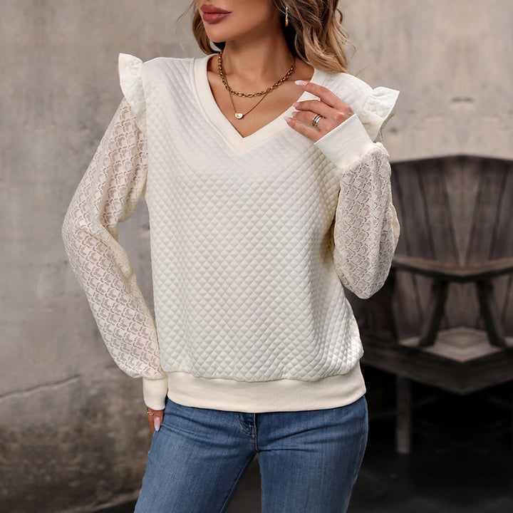 Damen Verspielter Strickpullover mit Rüschen-Details Echo Archiv