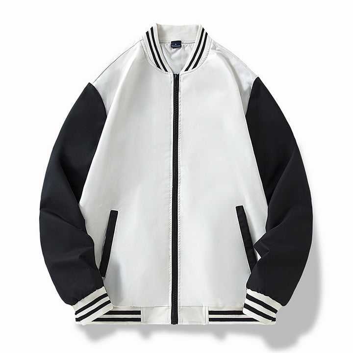 Herren College-Bomberjacke im Varsity-Stil mit kontrastierenden Ärmeln und gerippten Saumbündchen Echo Archiv
