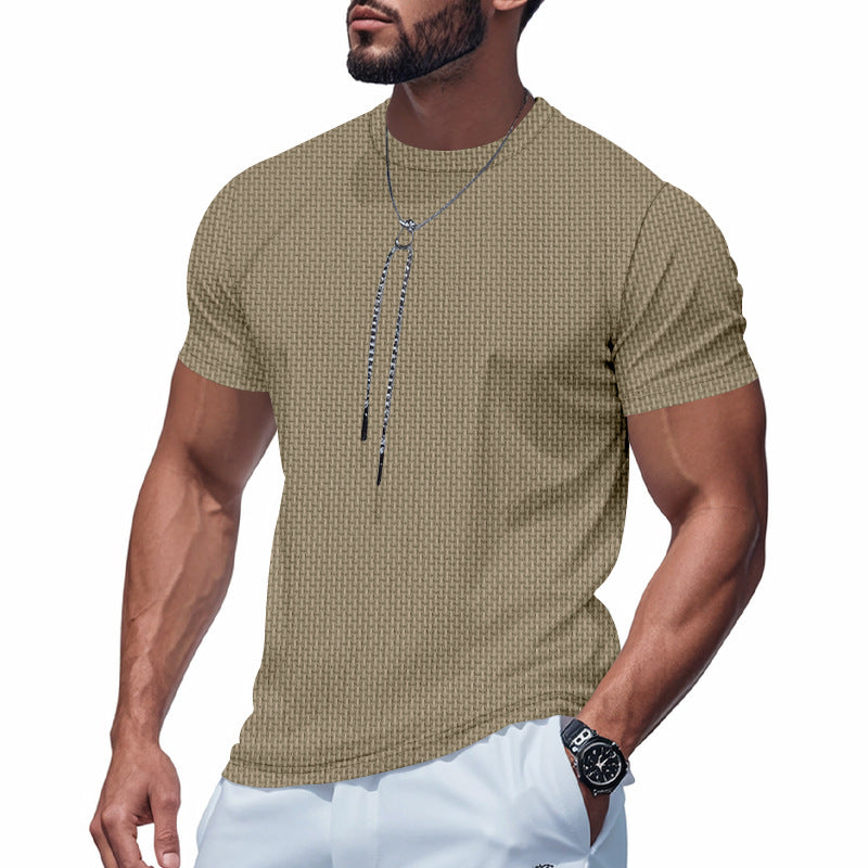 Herren Kurzarm T-Shirt mit strukturiertem Design und atmungsaktiver Baumwolle – Marzano